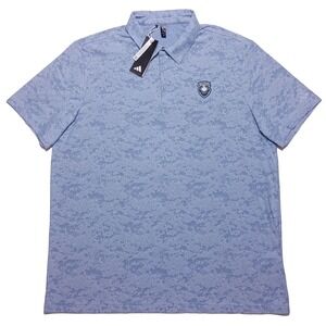 ADIDAS Short Sleeve Performance Polo Shirt Belleair CC Blue Camo XL ~ New